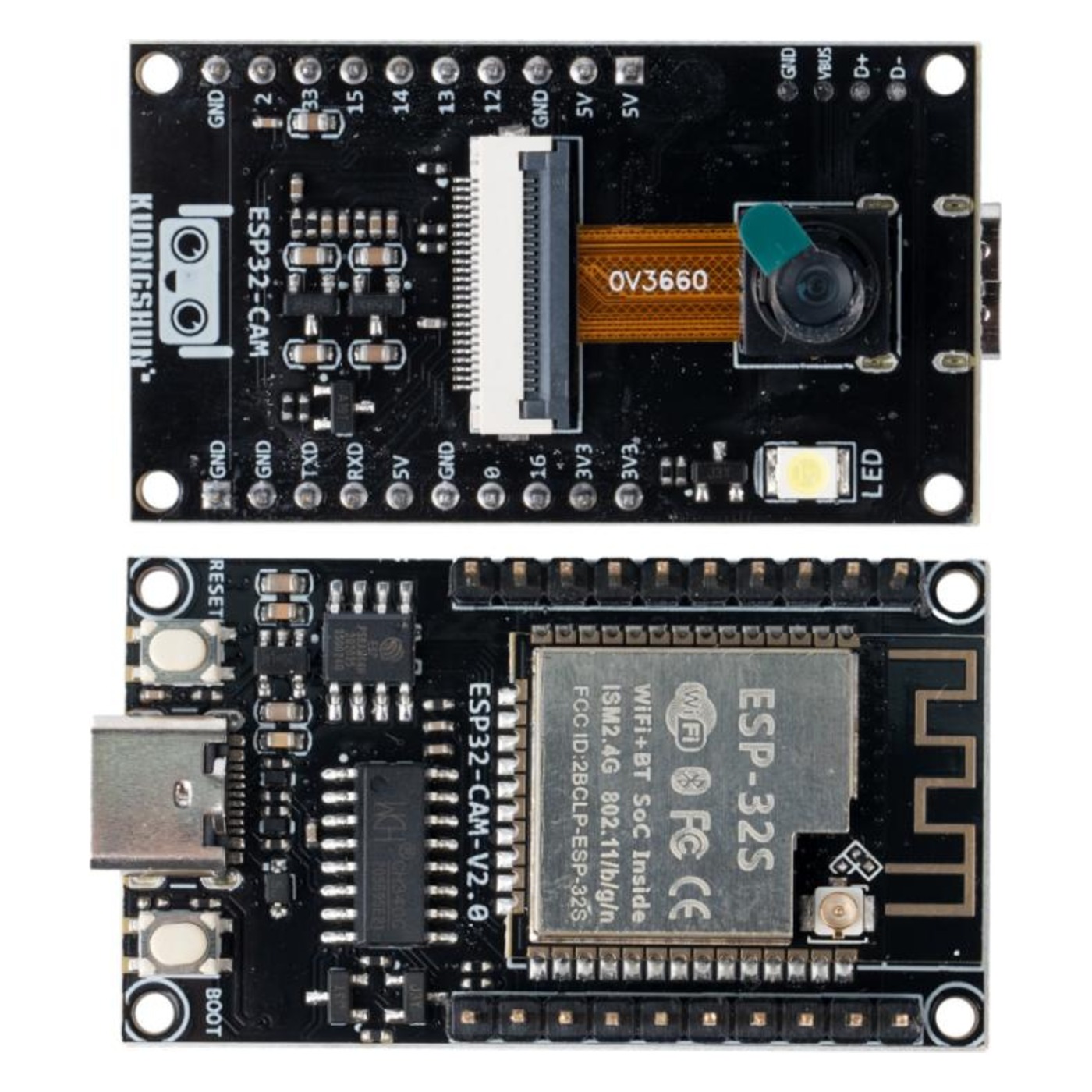 ESP32-CAM V2.0 con cámara OV3660 y USB-C