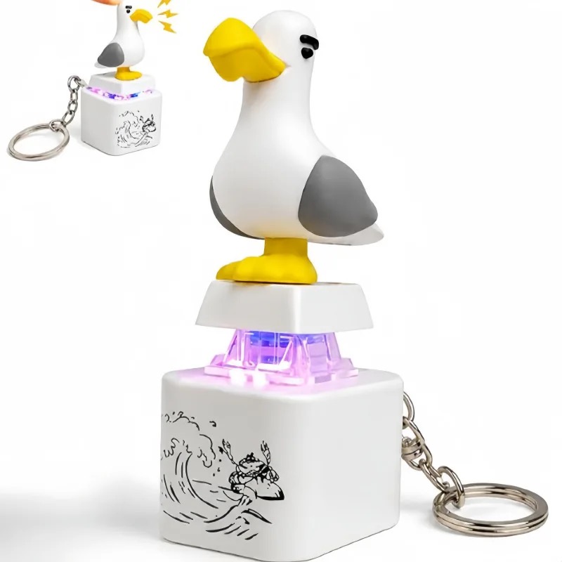 Llavero gaviota antiestrés con botón - Imagen 3